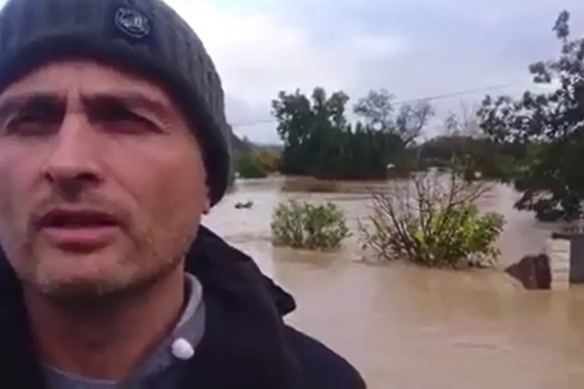 Fotograma del vídeo que Juan M. Mancebo (Electores-EQUO) compartió en redes sociales tras las lluvias