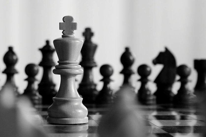 Tablero ajedrez, blanco y negro. Archivo