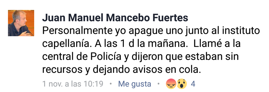 Capura de pantalla Facebook Juanma Mancebo