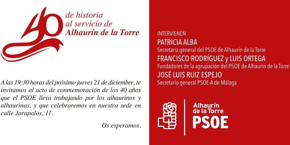 40 años historia PSOE Alhaurín de la Torre