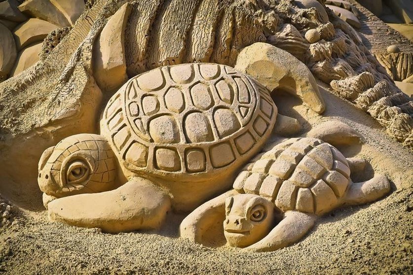 Arte en la arena, tortugas | Archivo