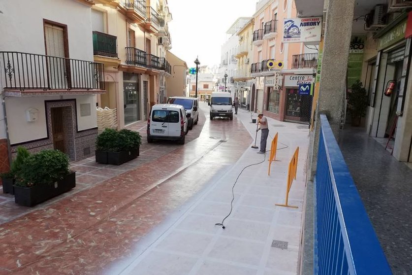 Tratamiento antideslizante calle Malaga