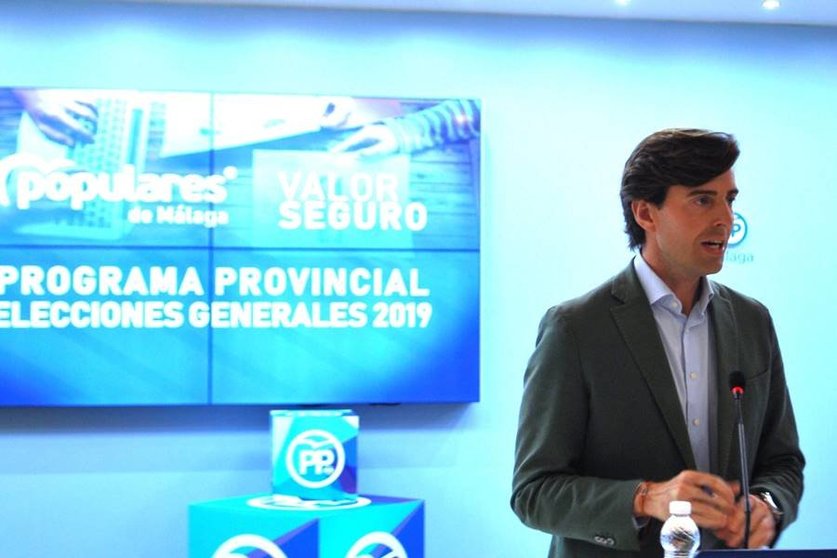 Pablo Montesinos durante la presentación del programa provincial del PP para las Elecciones Generales del 28-A