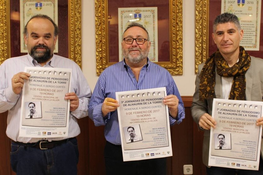 Jesús Castillo, Joaquin Villanova y Prudencio Ruiz. Presentación III Jornadas de Periodismo