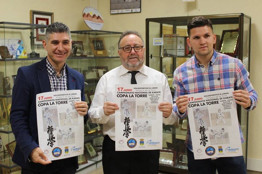 Prudencio Ruiz, Joaquín Villanova y Luis Olavi Santana, presentación Campeonato Nacional de Karate