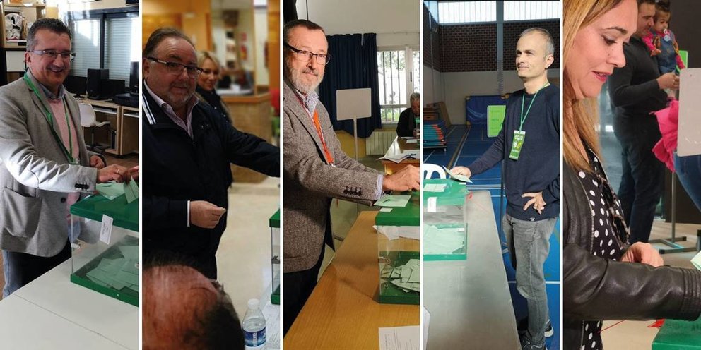 Elecciones Andalucía, 2-D. Javier Caravias, Joaquín Villanova, Antonio Lara, Juanma Mancebo y Micaela García